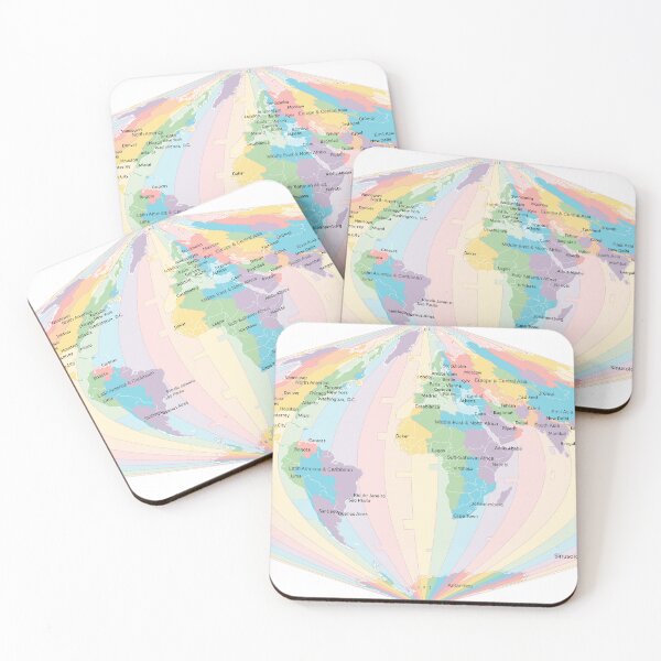 Item preview, Time Zones World Map - Sinusoidal designed and sold by maptheclouds.