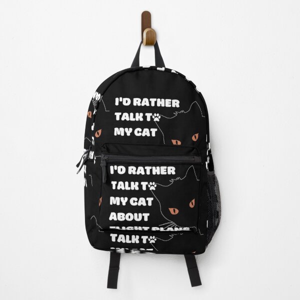 Item preview, I Would Rather Talk To My Cat About Flight Plans white texts designed and sold by SpicyAviator.