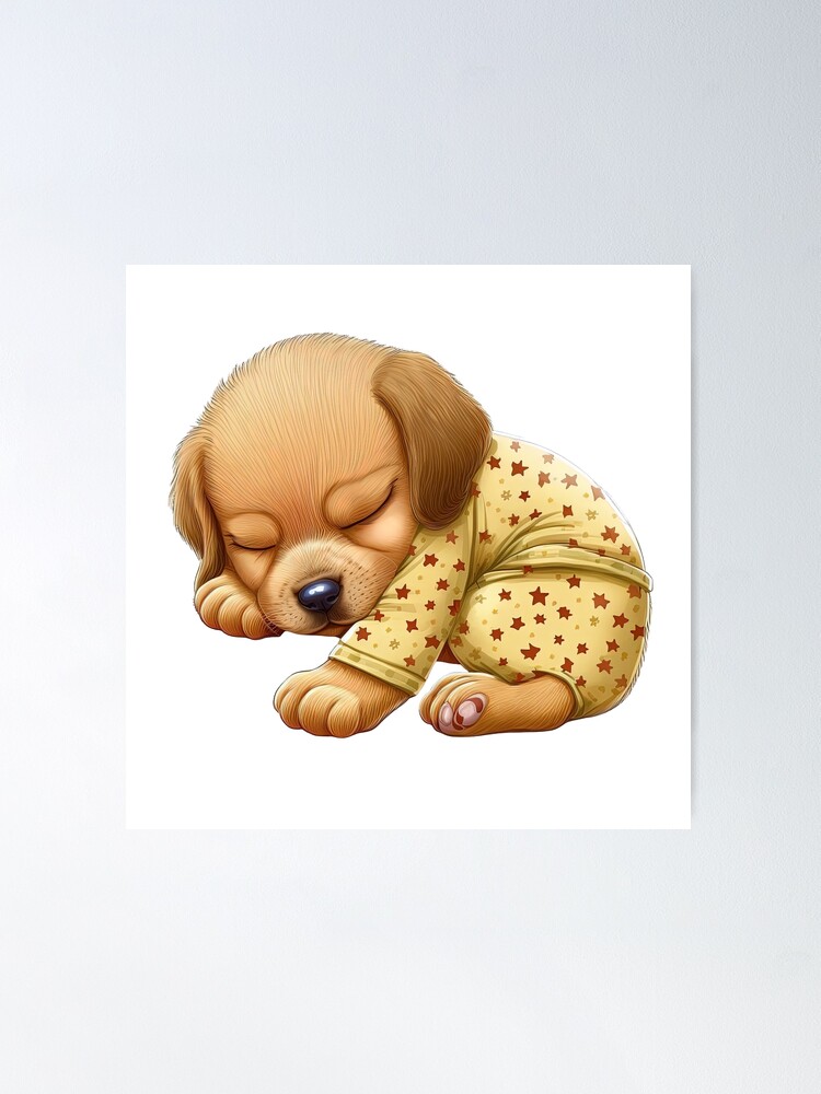 Puppy in pyjamas sleeping ready for bedtime cute animal pajamas Sticker  for Sale by AnimalArtPhotos