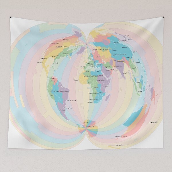 Item preview, Projected Time Zones - Polyconic designed and sold by maptheclouds.