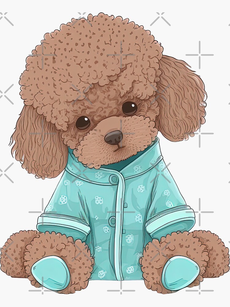 Puppy in pyjamas sleeping ready for bedtime cute animal pajamas Sticker  for Sale by AnimalArtPhotos