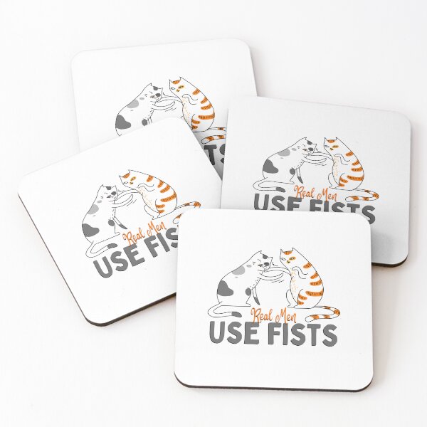 Item preview, Real Men Use Fists, Funny Cat designed and sold by medben.