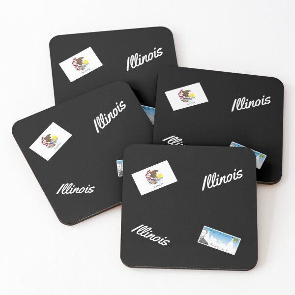 Item preview, Illinois DMV License Plate and State Flag Pattern designed and sold by Dude  Stuff.