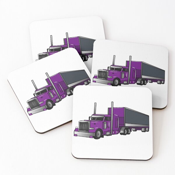 Item preview, Semi-trailer truck cartoon illustration designed and sold by Misscartoon.