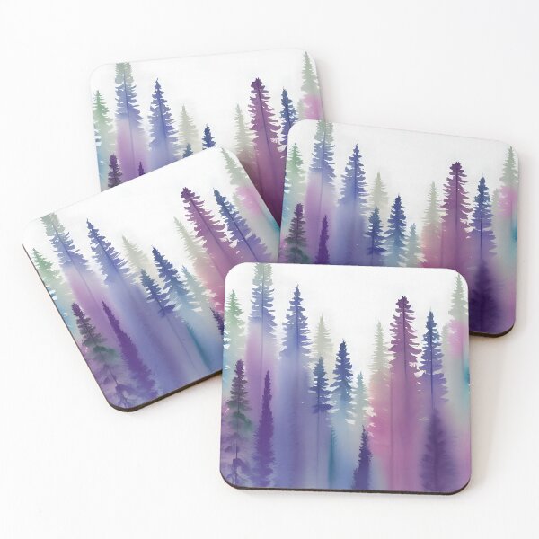 Item preview, Pine Tree watercolor landscape 5 designed and sold by Red Witch Art.