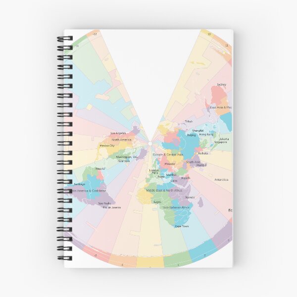 Item preview, Time Zones World Map - Equidistant Conic designed and sold by maptheclouds.
