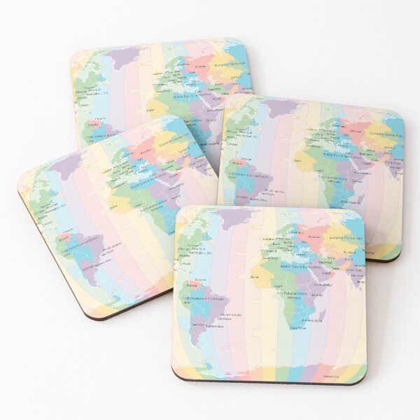 Item preview, Time Zones World Map - Eckert III designed and sold by maptheclouds.