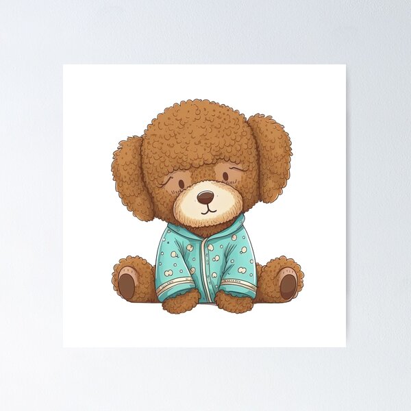 Cute anime bear ready for bedtime wearing pyjamas sleeping cute animal  pajamas Poster for Sale by AnimalArtPhotos