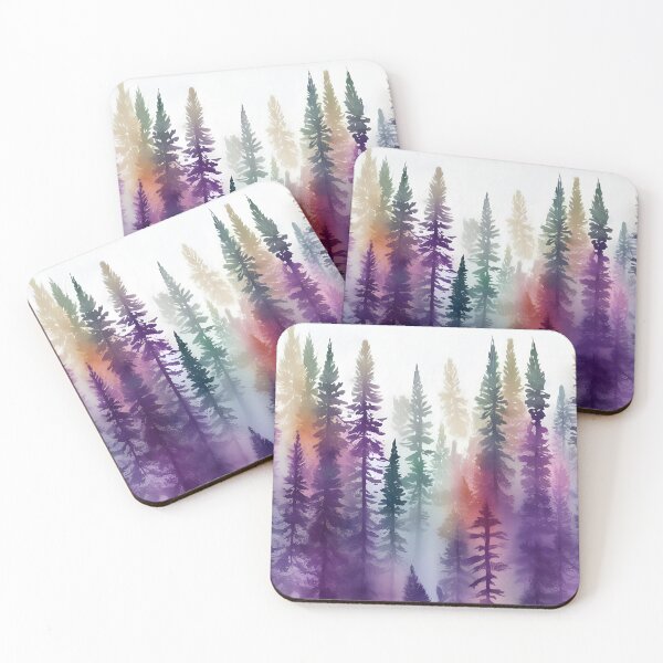 Item preview, Pine Tree watercolor landscape 6 designed and sold by Red Witch Art.