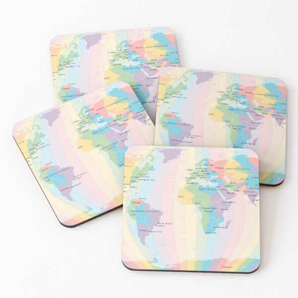 Item preview, Time Zones World Map - Eckert V designed and sold by maptheclouds.