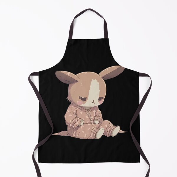 Item preview, Cute anime rabbit ready for bedtime wearing pyjamas sleeping cute animal pajamas designed and sold by AnimalArtPhotos.
