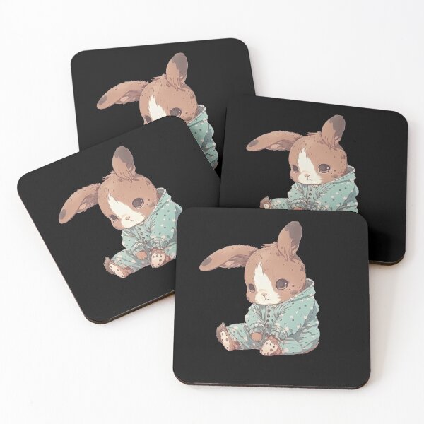 Item preview, Bunny wearing pyjamas sleepy ready for bedtime very cute pajamas designed and sold by AnimalArtPhotos.