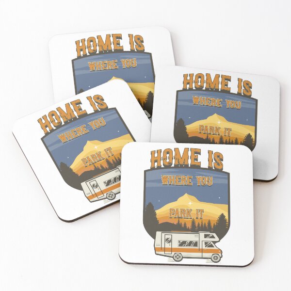 Item preview, Home is where you park it, RV Camping Life vintage funny quote, funny retro RV camping designed and sold by HomeCoquette.