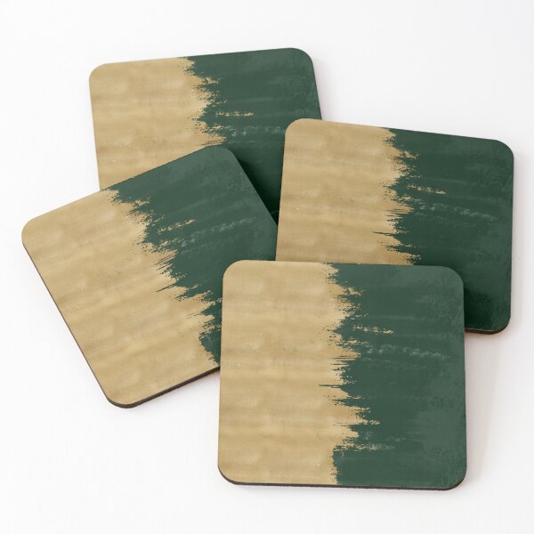 Item preview, Modern Gold Green Brushstrokes Abstract Painting designed and sold by InovArtS.
