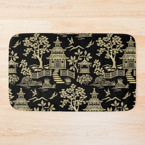 Item preview, Chinoiserie Pagoda Black and Gold designed and sold by Barbara Pixton.