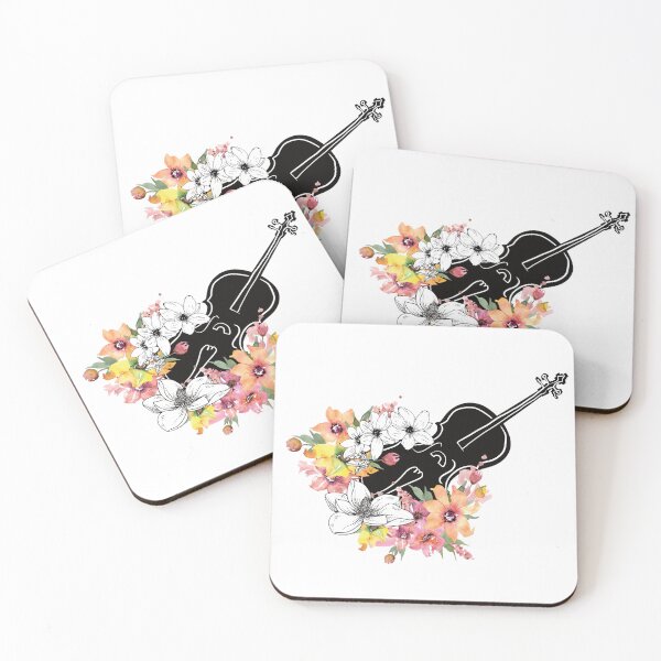 Item preview, cello with flowers designed and sold by piesdesignart.