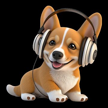 Cute Dog Wearing A Pair Of Headphones And Listening To Music, Cute Puppy  Design, Cute Dog Lover  iPad Case & Skin for Sale by loonenzer