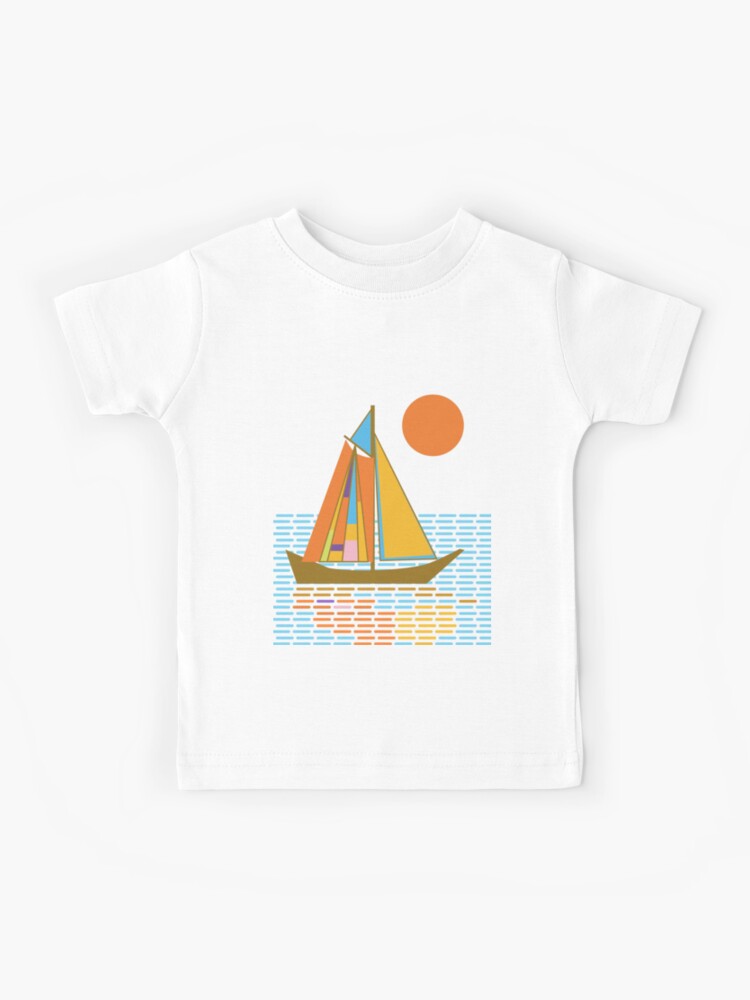 Sailing Boat Colorful Sails Seascape Kids T-Shirt for Sale by Anna Lemos