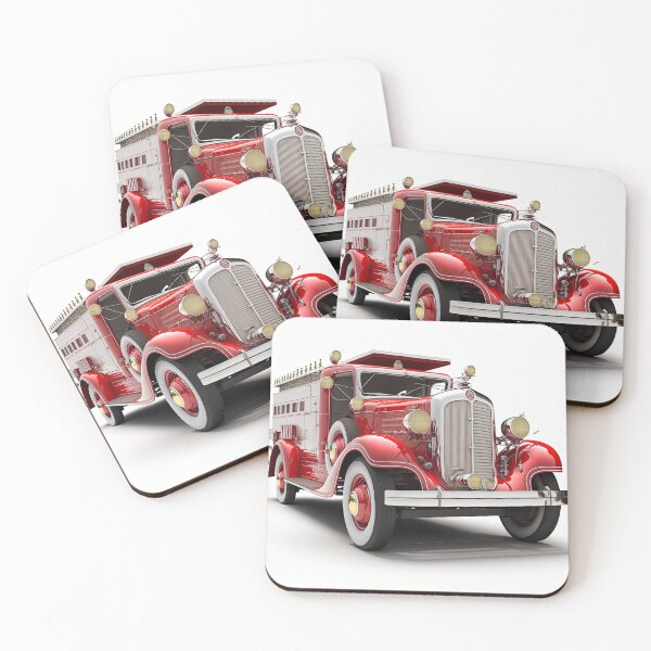Item preview, Art Deco Fire Truck designed and sold by TheArtfulAI.