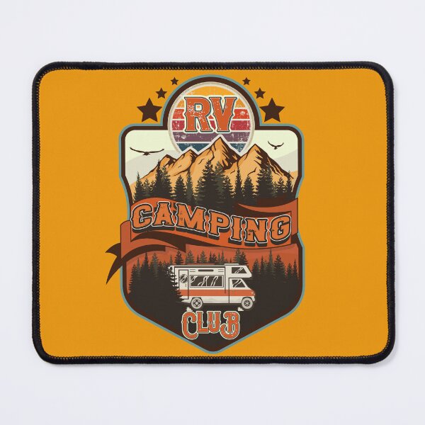 Item preview, RV Camping Club vintage funny , retro landscape RV camping designed and sold by HomeCoquette.