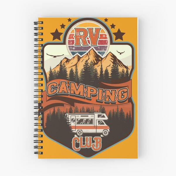 Item preview, RV Camping Club vintage funny , retro landscape RV camping designed and sold by HomeCoquette.
