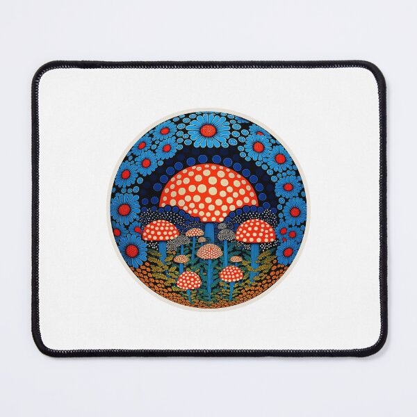 Item preview, Red Mushrooms and Blue Flowers, Polka Dot, Kusama designed and sold by Artefact3000.
