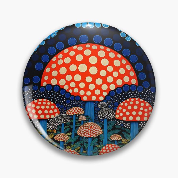 Item preview, Red Mushrooms and Blue Flowers, Polka Dot, Kusama designed and sold by Artefact3000.