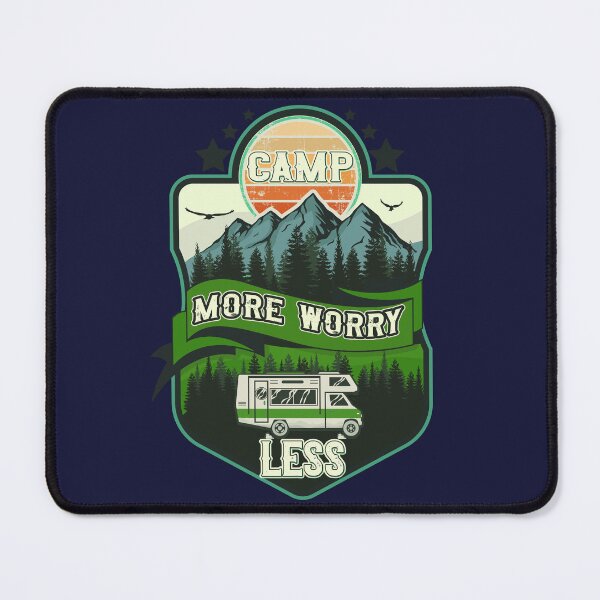 Item preview, Camp more worry less, RV Camping Club vintage funny , retro landscape RV camping designed and sold by HomeCoquette.