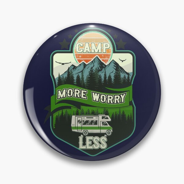 Item preview, Camp more worry less, RV Camping Club vintage funny , retro landscape RV camping designed and sold by HomeCoquette.