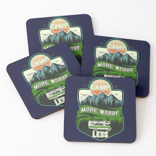 Artikelvorschau, Campen Sie mehr Sorgen, weniger, RV Camping Club Vintage lustig, Retro-Landschaft RV Camping entworfen und verkauft von HomeCoquette.