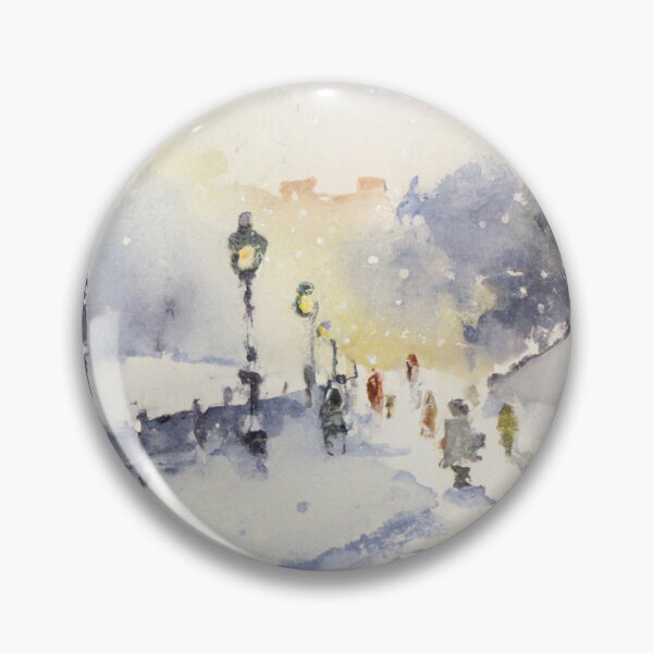 Item preview, Snowy Day Enid | Watercolor Painting designed and sold by Color-Me-Blue.