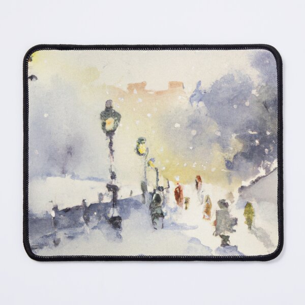 Item preview, Snowy Day Enid | Watercolor Painting designed and sold by Color-Me-Blue.