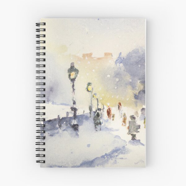 Item preview, Snowy Day Enid | Watercolor Painting designed and sold by Color-Me-Blue.