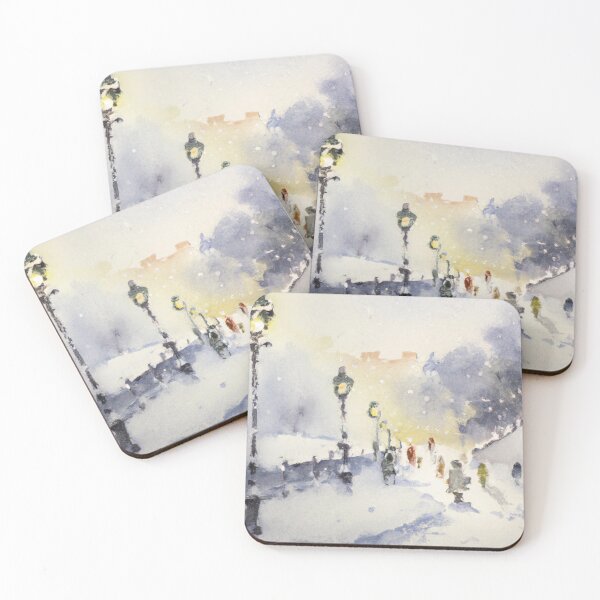 Item preview, Snowy Day Enid | Watercolor Painting designed and sold by Color-Me-Blue.