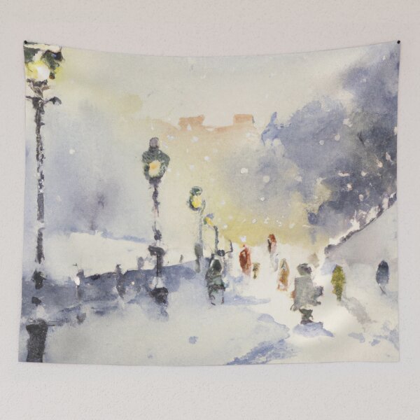 Item preview, Snowy Day Enid | Watercolor Painting designed and sold by Color-Me-Blue.