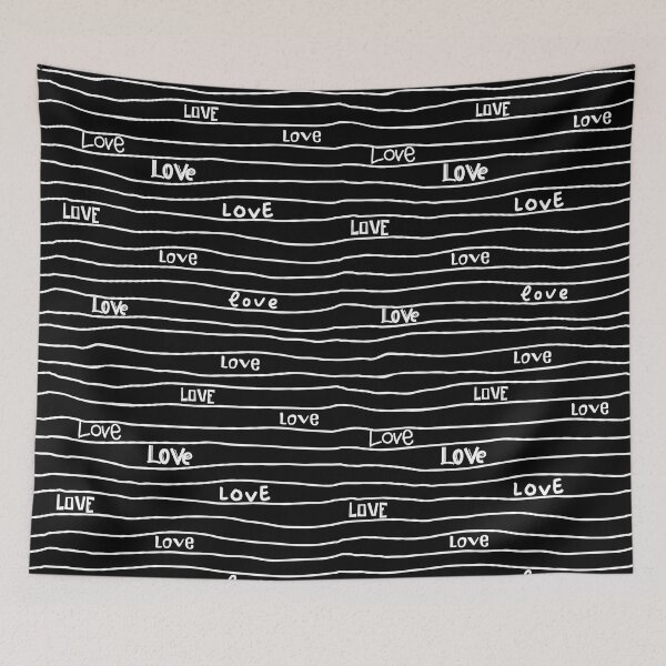 Item preview, Black and white striped love pattern designed and sold by Nanalamm.