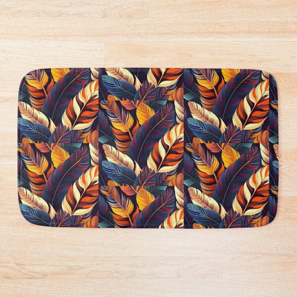Item preview, Wild colourful pattern digital art based on birds' plumage feathering inspiration blue yellow orange palette designed and sold by VISO-art.