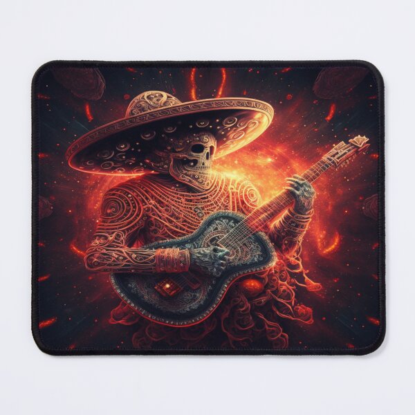 Item preview, mexican skeleton with a guitar in firestorm designed and sold by OpenmindARTWORK.