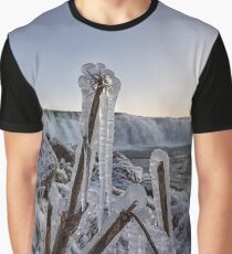 Faxi waterfall and frozen stuff in the foreground Graphic T-Shirt