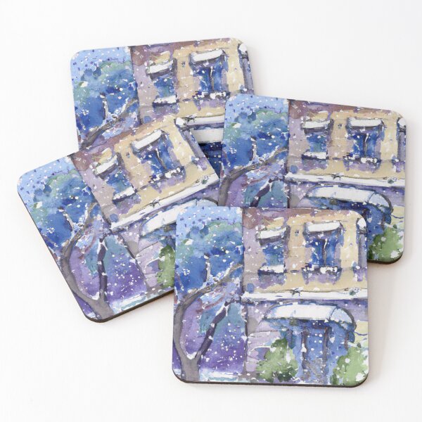 Item preview, Snowy Day Enid | Watercolor Painting designed and sold by Color-Me-Blue.