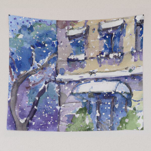 Item preview, Snowy Day Enid | Watercolor Painting designed and sold by Color-Me-Blue.