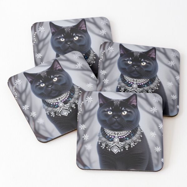 Item preview, Jeweled Black British Shorthair Cat designed and sold by Nocturne  Paws.
