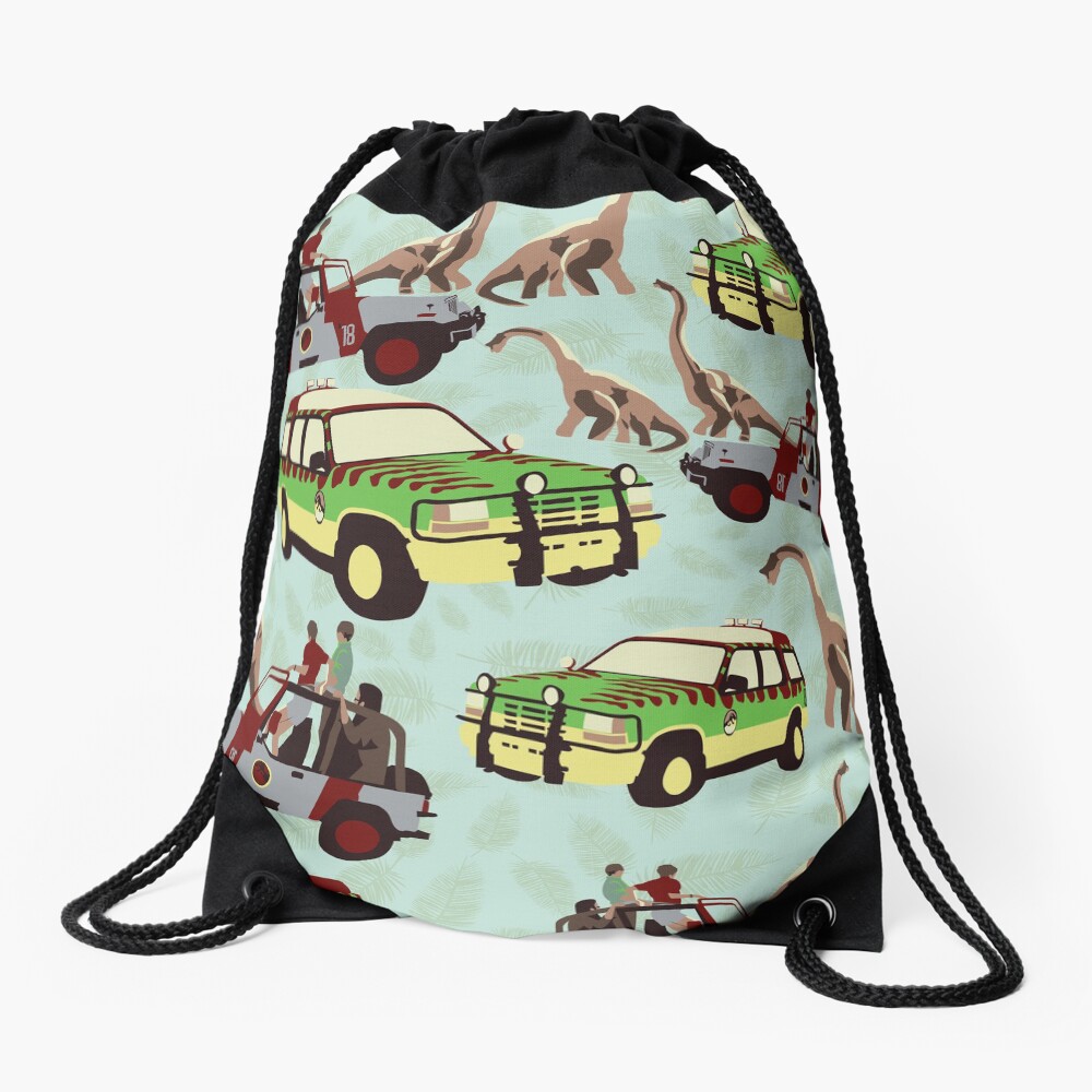 Jurassic Ride Drawstring Bag