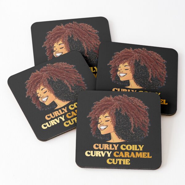 Item preview, Curly Coily Curvy Caramel Cutie African American Month Afro Gift designed and sold by TMelonShop.