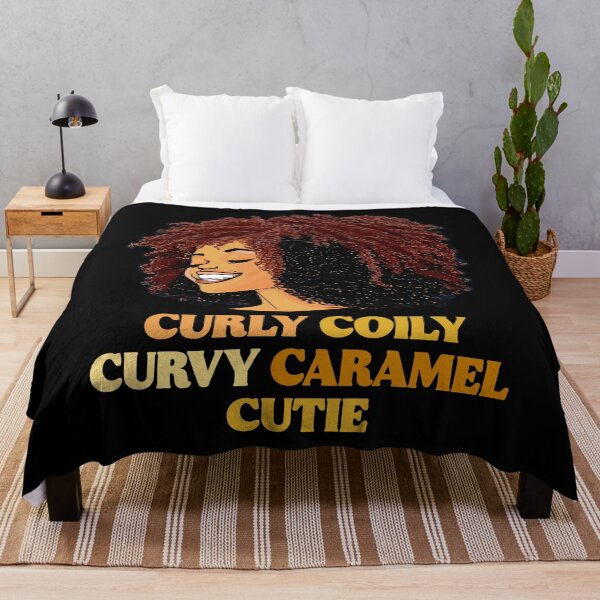 Item preview, Curly Coily Curvy Caramel Cutie African American Month Afro Gift designed and sold by TMelonShop.