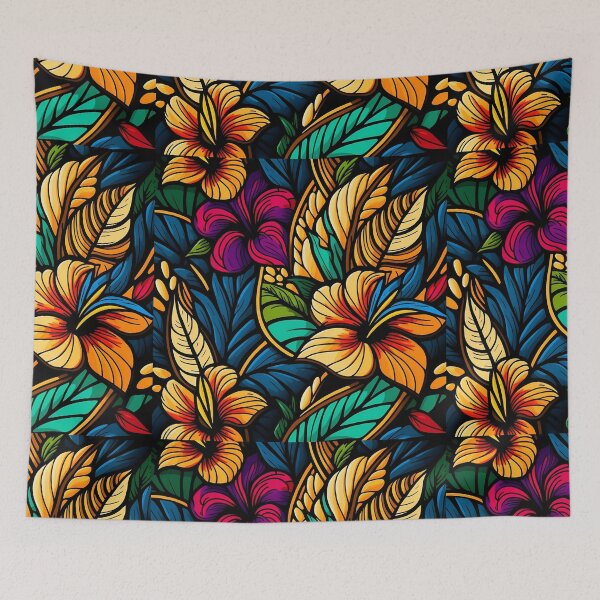 Item preview, Colourful bold tropical flower pattern #8 designed and sold by Christolamber.