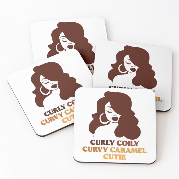 Item preview, Curly Coily Curvy Caramel Cutie African American Culture Gift designed and sold by TMelonShop.