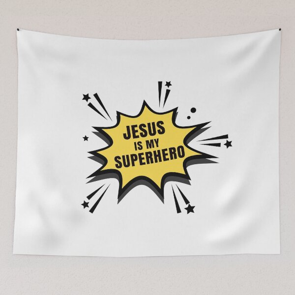 Item preview, JESUS IS MY SUPERHERO - christian quote designed and sold by KatisDesign.