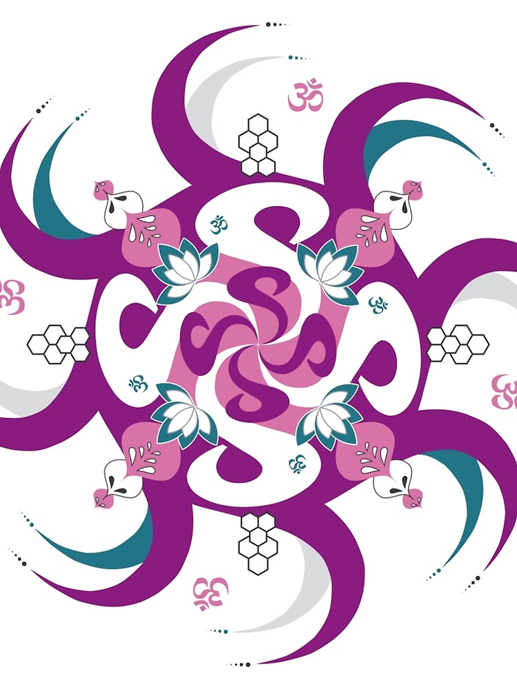 Shee Mandala Spiral with Om and Lotus Symbol by SheeArtworks