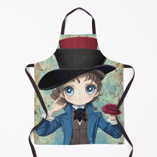 Item preview, adorably cute chibi boy wearing a blue frock coat and top hat, holding a red rose flower designed and sold by StedeBonnet.